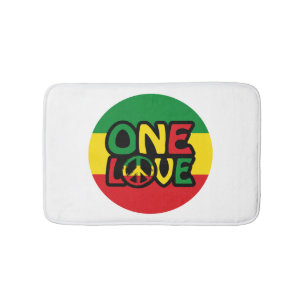 Tapis De Bain One Love, Reggae design avec des couleurs reggae