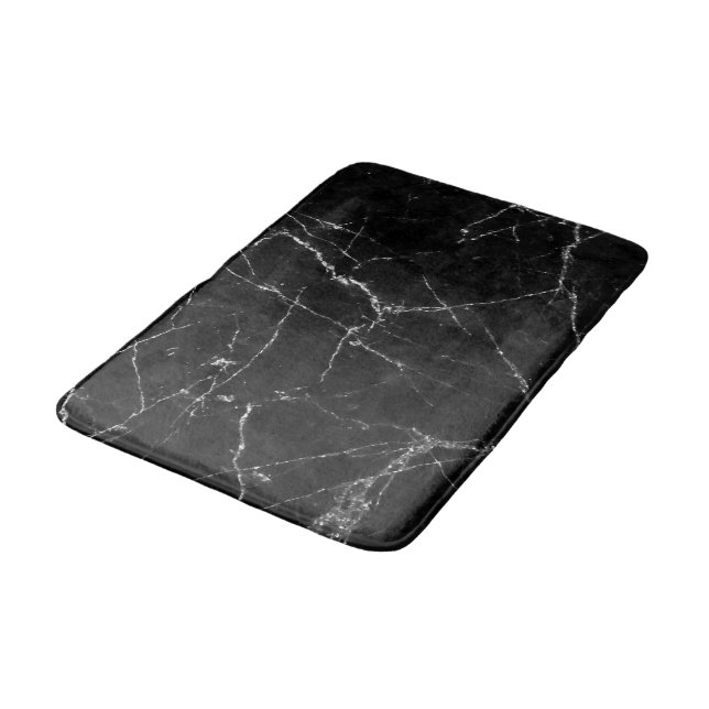 Tapis De Bain Or blanc sur le marbre noir (Angle)