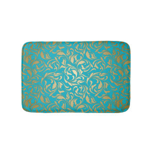 Tapis De Bain Or Dégradé Floral Damask