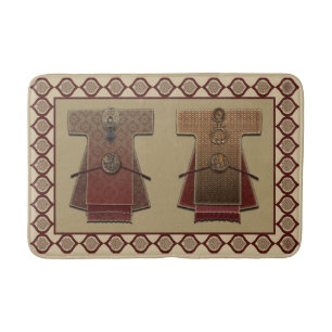 Tapis De Bain Or et rouge de kimonos