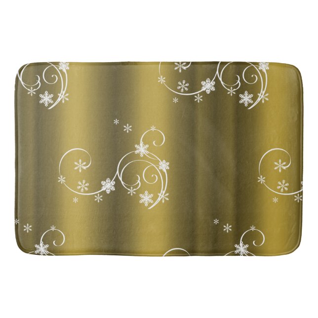 Tapis De Bain Or métallique, Fils blancs Noël (Devant)