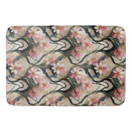 Tapis De Bain Or rose floral japonais