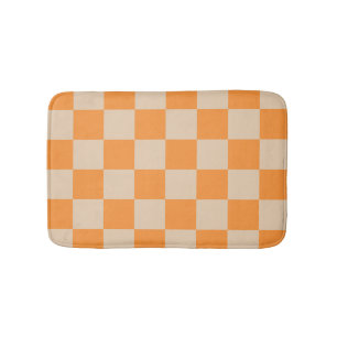 Tapis De Bain Orange À damiers En vichy Motif