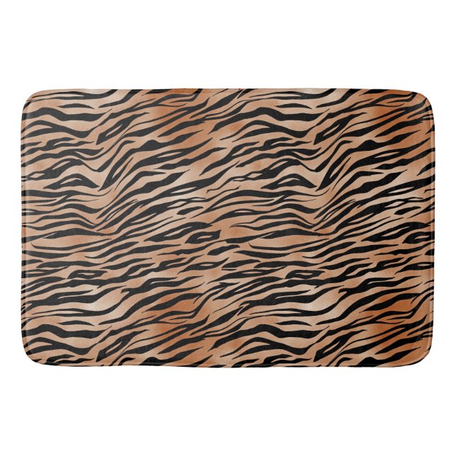 Tapis De Bain Orange Black Tiger (Devant)