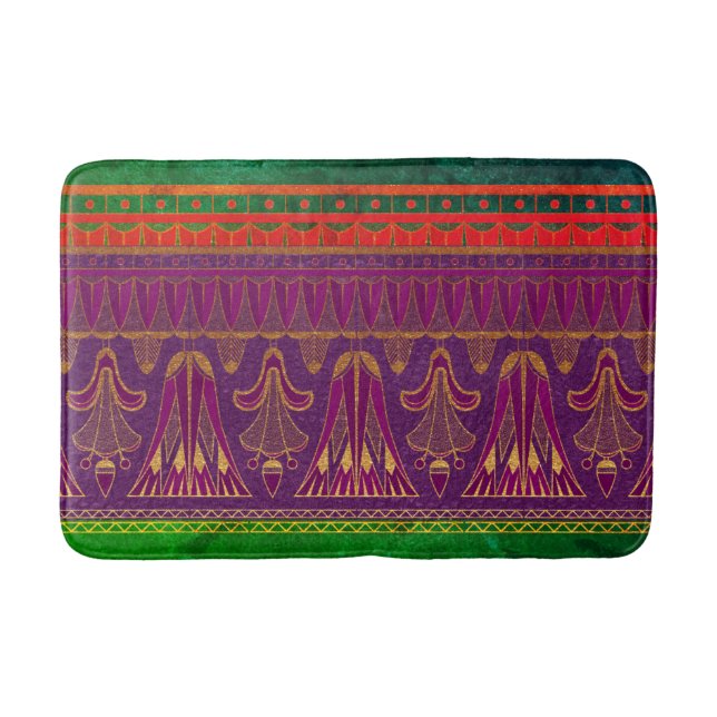 Tapis De Bain Orange vert pourpre bohème gipsy accent (Devant)