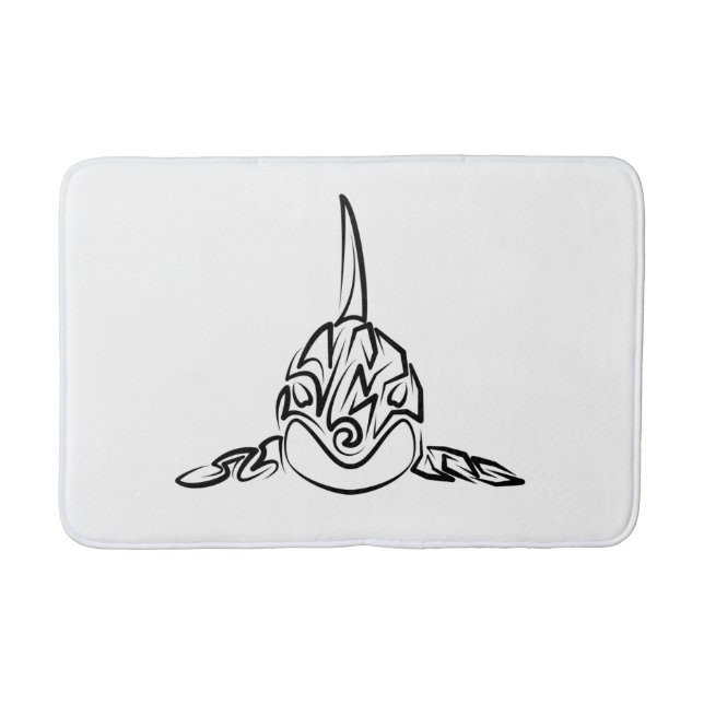 Tapis De Bain Orca tribale noire et blanche (Devant)