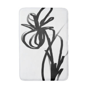Tapis De Bain Orchidée Blanc : Abstrait blanc et noir