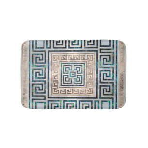 Tapis De Bain Ornement principal grec - ormeau et or
