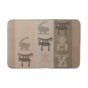 Tapis De Bain Ornements et symbole africains modernes