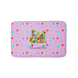Tapis De Bain Ours grizzli vintage rose
