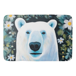 Tapis De Bain Ours polaire floral