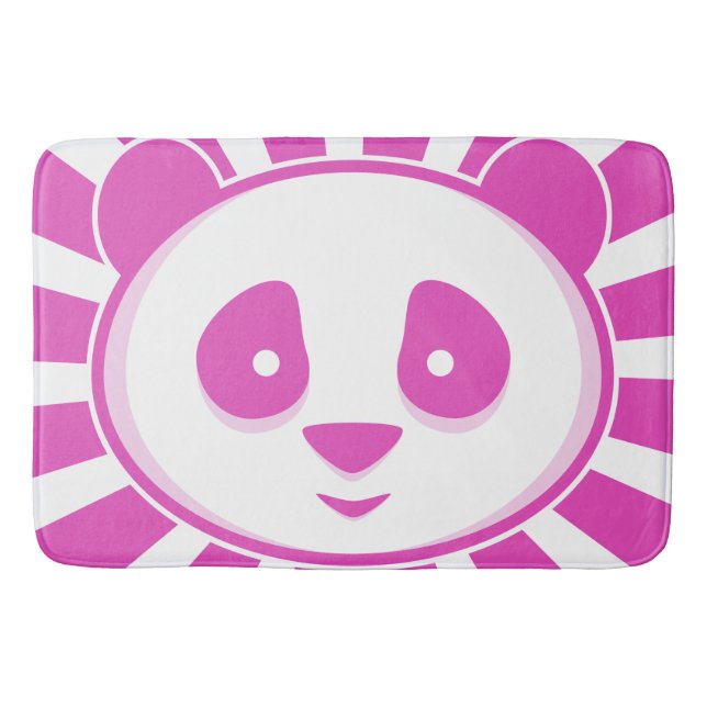 Tapis De Bain Ours rose panda - Adorable filles panda blanc rose (Devant)