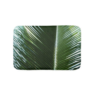 Tapis De Bain Overlapping Palm Fronds Tropical Green Abstract