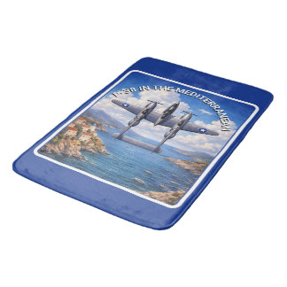 Tapis De Bain P-38 Lightning Over the Mediterranean