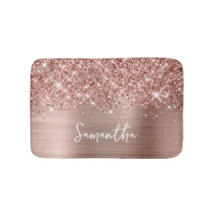 Tapis De Bain Pailleté Rose Gold Glam Nom