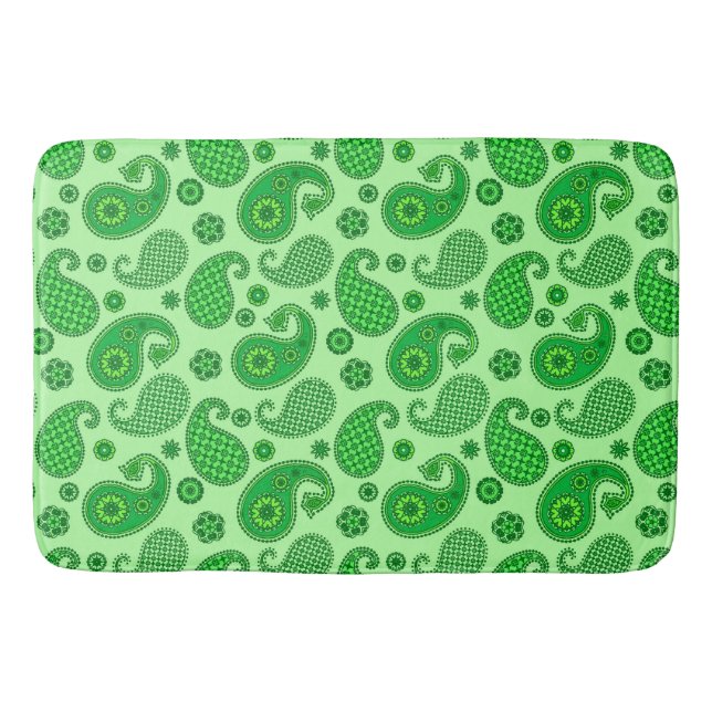 Tapis De Bain Paisley Motif, Lime et Emerald Green (Devant)