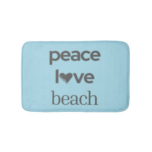 Tapis De Bain Paix Amour Plage Vie Côtière Bleue Décoration de S