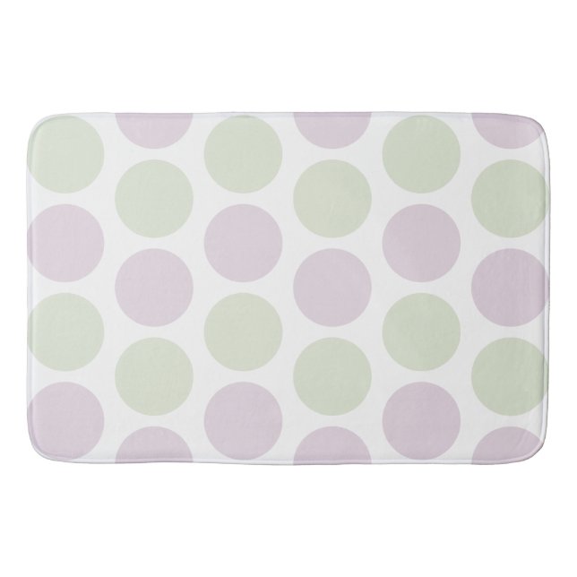Tapis De Bain Pale pourpre et vert points Mat de bain (Devant)