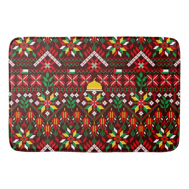 Tapis De Bain Palestine Tatreez Broderie traditionnelle (Devant)