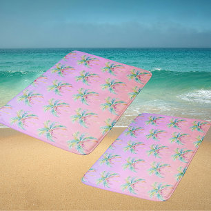 Tapis De Bain Palmier au coucher de soleil tropical