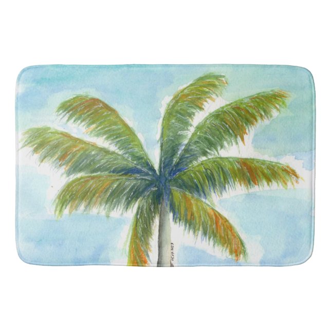 Tapis De Bain Palmier Tropical Beach par beau temps (Devant)