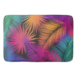 Tapis De Bain Palmier tropical Feuille Jungle Rainbow
