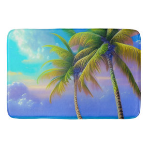 Tapis De Bain Palmiers à la tombée de nuit Tropical