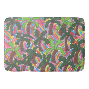 Tapis De Bain Palmiers arc-en-ciel tropicaux