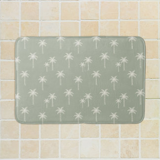 Tapis De Bain Palmiers Boho Maison de Campagne Côtière Vert Saug