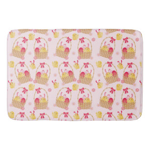 Tapis De Bain Panier de Pâques filles rose