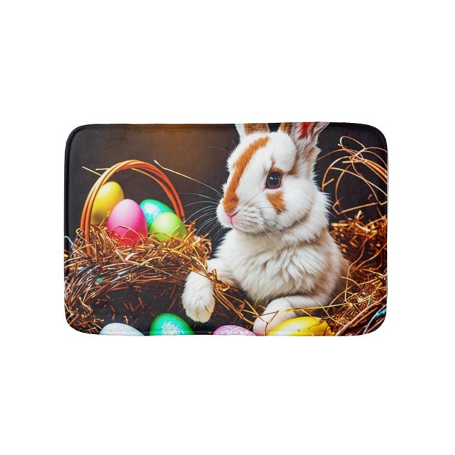 Tapis De Bain Panier et oeufs de lapin de Pâques (Devant)