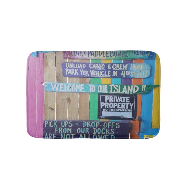 Tapis De Bain Panneau coloré Welcome Island Carribean (Devant)