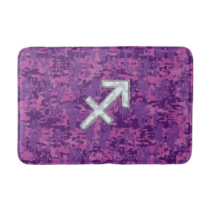 Tapis De Bain Panneau Zodiac Pearl Sagittarius Fuchsia Camo numé