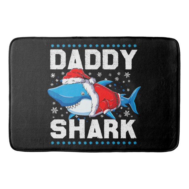 Tapis De Bain Papa Requin Santa Fête des Pères (Devant)