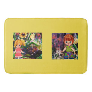 Tapis De Bain Papier à cheveux rouge Poupées Mat de bain