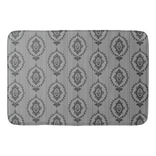 Tapis De Bain Papier peint baroque gris