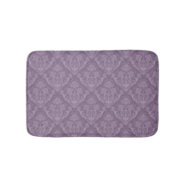 Tapis De Bain Papier peint floral pourpre (Devant)
