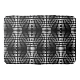 Tapis De Bain Papier peint Vagues pointillé noir & blanc + vos i