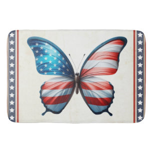Tapis De Bain papillon 4 juillet patriotique américain