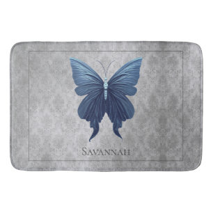 Tapis De Bain Papillon à bijoux bleu