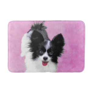 Tapis De Bain Papillon (blanc et noir) Peinture - Chien Art