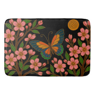 Tapis De Bain Papillon Fleur de Cerisier Lune