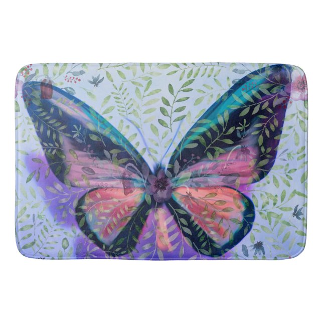 Tapis De Bain Papillon Grosse cuve Bleu (Devant)
