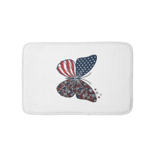 Tapis De Bain Papillon patriotique vintage de la paix Vector Art