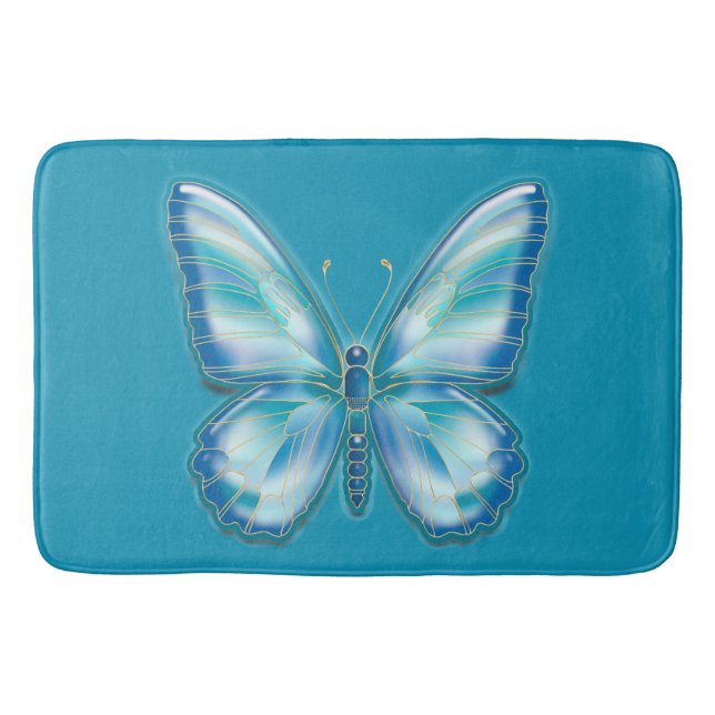 Tapis De Bain Papillon turquoise (Devant)