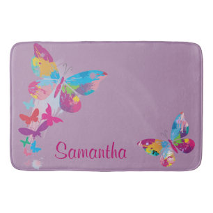 Tapis De Bain Papillons colorés Design Mat de bain