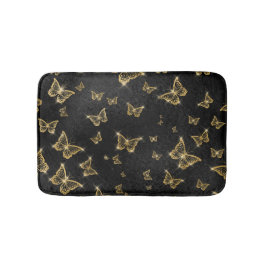Tapis De Bain Papillons glamés à étincelles d'or