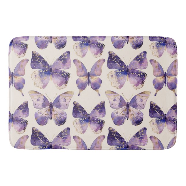 Tapis De Bain Papillons Purple Gold (Devant)