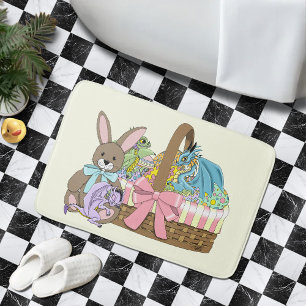 Tapis De Bain Pâques Panier Dragons Oeufs
