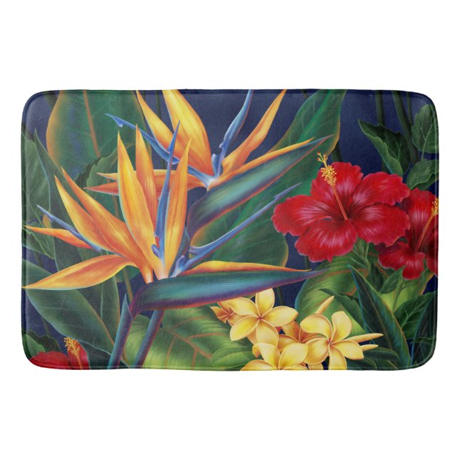 Tapis De Bain Paradis tropical Floral hawaïen (Devant)